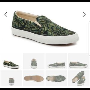Rifle Paper Co. x Keds palm tree print slip on shoes sz 8.5